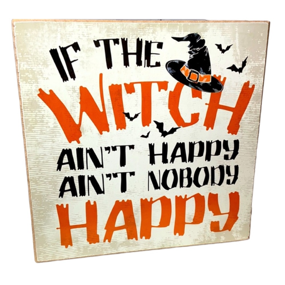 Decorative Halloween Witch Box Sign
